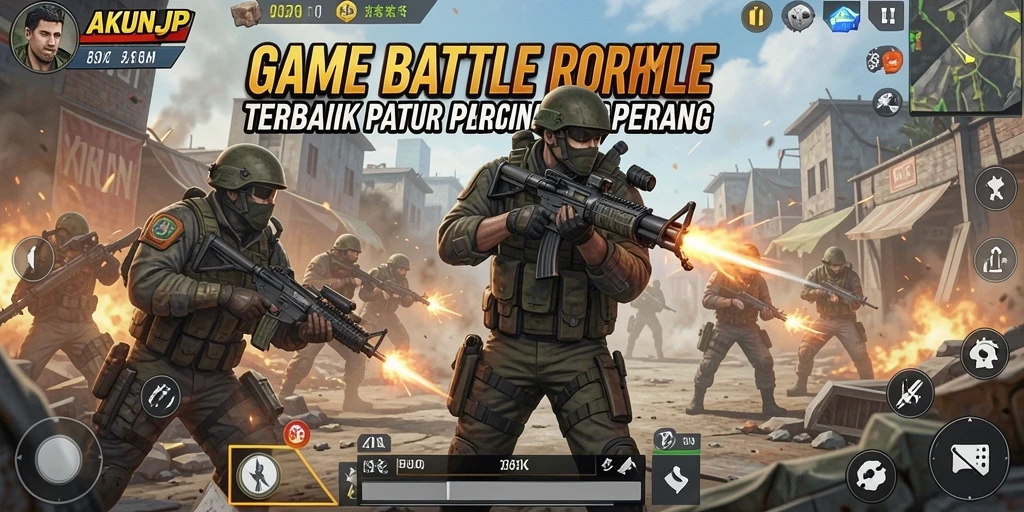 Gameplay seru AKUNJP dengan elemen Battle Royale yang mendebarkan.