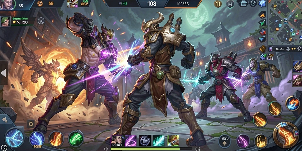 Screenshot gameplay menampilkan pertarungan tim yang intens di F08.