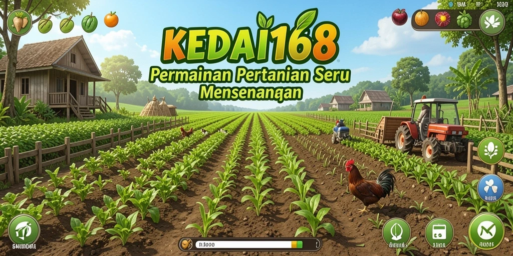 Tampilan menarik gameplay bertani di KEDAI168.