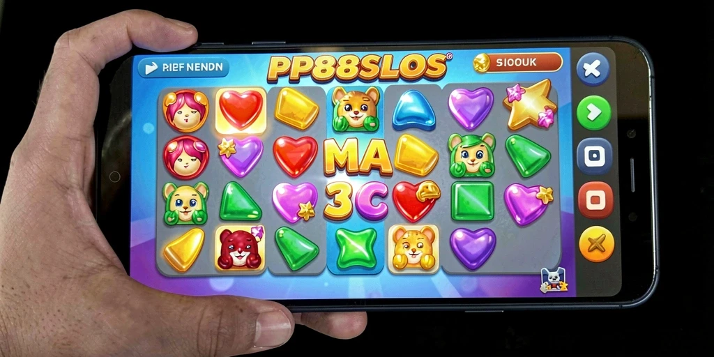Tampilan gameplay seru PP88SLOTS dengan level Match-3 yang menarik.